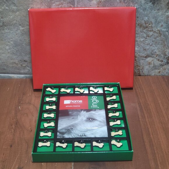 Home Collection Photo Frame Jingle Dog Bone Charms 4 x 6 Metal Picture Frame - Picture 2 of 10